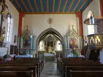 Wettzell, neugotischer Innenraum der kath. Pfarrkirche St. Laurentius (05.11.2017)