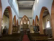 Tiefenbronn, Innenraum der St. Maria Magdalena Kirche, Hochaltar von Hans Sch�chlin, Magdalenenaltar von Lucas Moser, Muttergottes Altar von 1517 (01.07.2018)