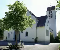 Rammersweier, die katholische Pfarrkirche Herz-Jesu, erbaut 1951-55, Juni 2020