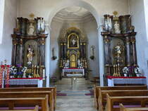 Lhrieth, sptbarocke Altre in der Pfarrkirche St. Jakobus (07.07.2018)