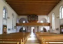 Ortenberg, Blick zur Orgelempore in der Kirche St.Bartholom�us, Juni 2020