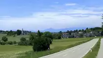 Oberschopfheim, Blick von Osten auf den Ort im H�gelland der Ortenau, Juni 2020