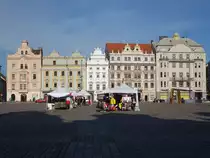 Pilsen, historische Geb�ude am Hauptplatz Namesti Republiky (26.06.2020)