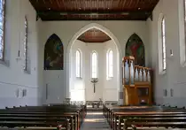 Kehl, Blick zum Altar und zur Orgelin der Friedenskirche, Mai 2020