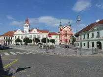 Stara Boleslav / Altbunzlau, Rathaus und Maria Himmelfahrt Kirche am Marianske Namesti (28.06.2020)