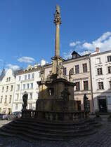 Sumperk / Mhrisch Schnberg, Mariensule von Michael Kssler am Namesti Miru (30.06.2020)