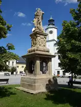 Rymarov / R�merstadt, Mariens�ule am Namesti Miru (01.07.2020)