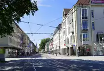 Freiburg, Blick vom Europaplatz in die Kaiser-Joseph-Stra�e, Freiburgs Hauptgesch�ftsstra�e, Juli 2020