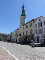 Moravska Trebova / M�hrisch-Tr�bau, Rathaus am Masaryka Namesti (01.08.2020)