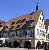 Haslach, das Rathaus der ca. 7.000 Einwohner z�hlenden Stadt im Kinzigtal/mittlerer Schwarzwald, wurde 1733 neu aufgebaut nach dem gro�en Stadtbrand, Juni 2020