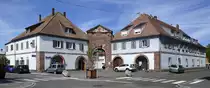 Neubreisach (Neuf Brisach), das ehemalige Zeuhaus (Arsenal) wurde im Krieg zerst�rt, erhalten ist nur noch das Haupttor, Juli 2020