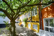 Sch�nes  Fachwerkhaus im Flensburger K�nstlerhof an der Norderstra�e. Aufnahme: 11. Juli 2020.