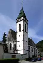 Hausen im Wiesental/S�dschwarzwald, die katholische Pfarrkirche St.Josef, im neugotischen Stil erbaut 1892-95, Architekt Max Meckel, Juli 2020