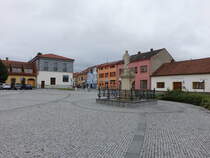 Veseli nad Moravou / Wessely an der March, Statue am St. Bartholomus Platz (04.08.2020)