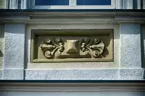 Detailaufnahme von einem Haus aus der deutschen Gr�nderzeit in der Ulica Staromiejska (bis 1945 Stolper Stra�e) in Lębork (Lauenburg in Pommern). Aufnahme: 19. August 2020.