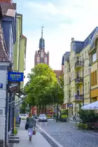 Ulica Stefana Starzyńskiego (bis 1945 Bachstra�e) in Słupsk (Stolp) in Hinterpommern. Aufnahme: 20. August 2020.