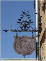 Osnabrck. Historisierender Ausstecker am Haus des Handels an der Herrenteichstrae. 17.09.2020