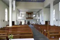 Elgersweier, Blick zur Orgelempore in der Kirche St.Markus, Juni 2020