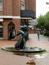 Im  Fu�g�ngerzentrum von Geilenkirchen am Holzmarkt wurde dieser Springbrunnen am 08. Oktober 2020 gesehen.