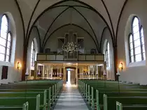 Schwarzenbek, Orgelempore in der St. Franziskus Kirche, Kirche erbaut von 1894 bis 1895 durch Johann Pr�sch (26.09.2020)