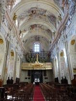 Krakau, Orgelempore in der Universittskirche St. Anna, Orgel erbaut von 1723 bis 1727 durch Szymon Szatkowski (04.09.2020)