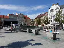 Bielsko-Biala, H�user am Hauptplatz Rynek (05.09.2020)
