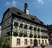 Hausach, das Rathaus der ca.5800 Einwohner z�hlenden Stadt im Kinzigtal/mittlerer Schwarzwald, Juli 2012