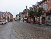 Lemvig, historische Huser am Hauptplatz Torvet (19.09.2020)
