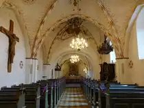 Ryomg�rd, Fresken aus dem 15. Jahrhundert in der Maria Magdalena Kirche, Rokokoaltar von 1757 (21.09.2020)