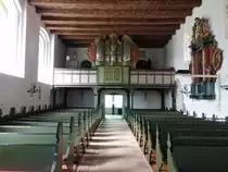 Satrup, Orgelempore in der evangelischen St. Laurentius Kirche (25.09.2020)