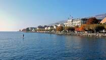 Vevey, entspanntes Stehpaddeln am Quai Perdonnet - 02.11.2015