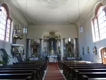 Unterwei�enbrunn, Alt�re und Kanzel in der kath. St. Katharina Kirche (08.07.2018)