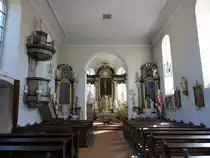 Windheim, Alt�re und Kanzel in der kath. Pfarrkirche Maria Geburt (08.07.2018)