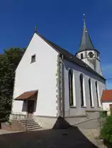 Nussbaum, evangelische Kirche St. Stephan, romanischer Turm und gotischer Chor (12.08.2017)