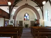 Palmbach, neugotischer Innenraum von 1906 in der Waldenserkirche (12.08.2017)