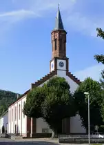 H�llstein, die katholische Pfarrkirche Unbefleckte Empf�ngnis Mari�, 1866 erbaut, Juli 2020