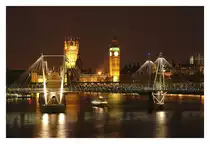 Nachtlicher Blick ber die Themse auf Westminster und Big Ben. Ein lteres Foto aus dem Jahr 2006.
