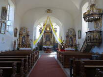 Arnstein, barocker Innenraum der Pfarrkirche St. Nikolaus (14.10.2018)