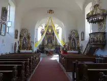 Arnstein, barocker Innenraum der Pfarrkirche St. Nikolaus (14.10.2018)