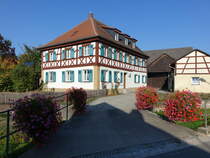 Burgellern, Fachwerk Bauernhaus am Mhlbach (14.10.2018)