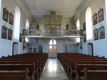 Dampfach, Orgelempore in der kath. St. Andreas Kirche (14.10.2018)