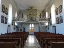 Dampfach, Orgelempore in der kath. St. Andreas Kirche (14.10.2018)