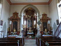 Traustadt,  Innenraum der kath. St. Kilian Kirche, Ausstattung von 1630 (14.10.2018)