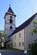 Wollbach, die evangelische Pfarrkirche, geht zurck auf das 13.Jahrhundert, Sept.2020