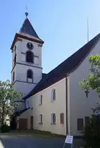 Wollbach, die evangelische Pfarrkirche, geht zurck auf das 13.Jahrhundert, Sept.2020