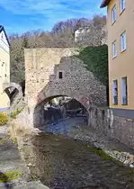 Bad Mnstereifel -  Alte Schlopforte  ber die Erft, Teil der alten Stadtmauer - 14.02.2021