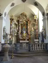Hochaltar in der kath. Maria Himmelfahrt Kirche von Gdheim (15.10.2018)