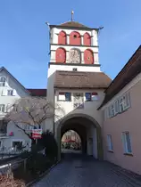 Wangen im Allgu, Martinstor, erbaut 1347 mit gotischer Malereien (20.02.2021)