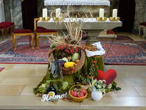 Waldsachsen, Erntedankaltar in der St. Laurentius Kirche (15.10.2018)