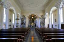Seelbach, Blick zum Altar in der St.Nikolaus-Kirche, Juli 2020